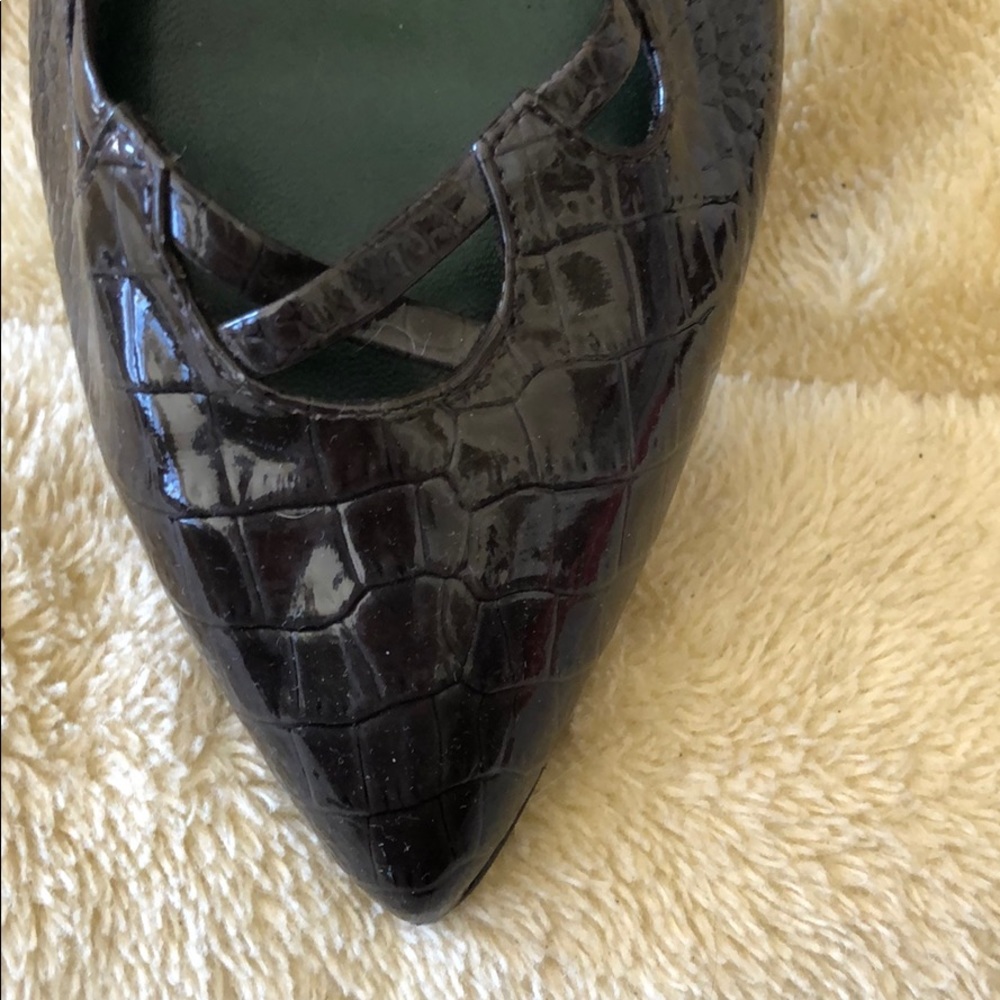Loft flatsNew never worn brown mock croc patent - Picture 2 of 7